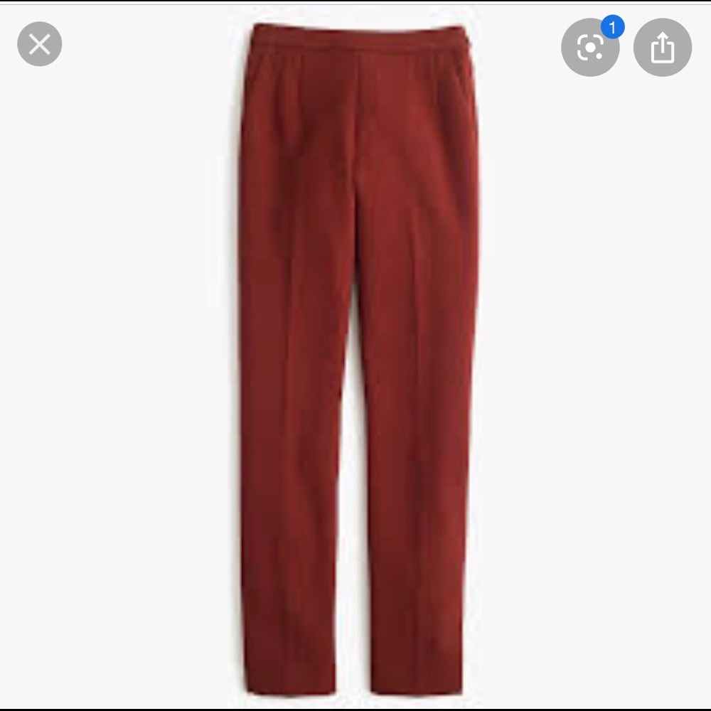 J. Crew Martie slim crop pant in port wine size 2